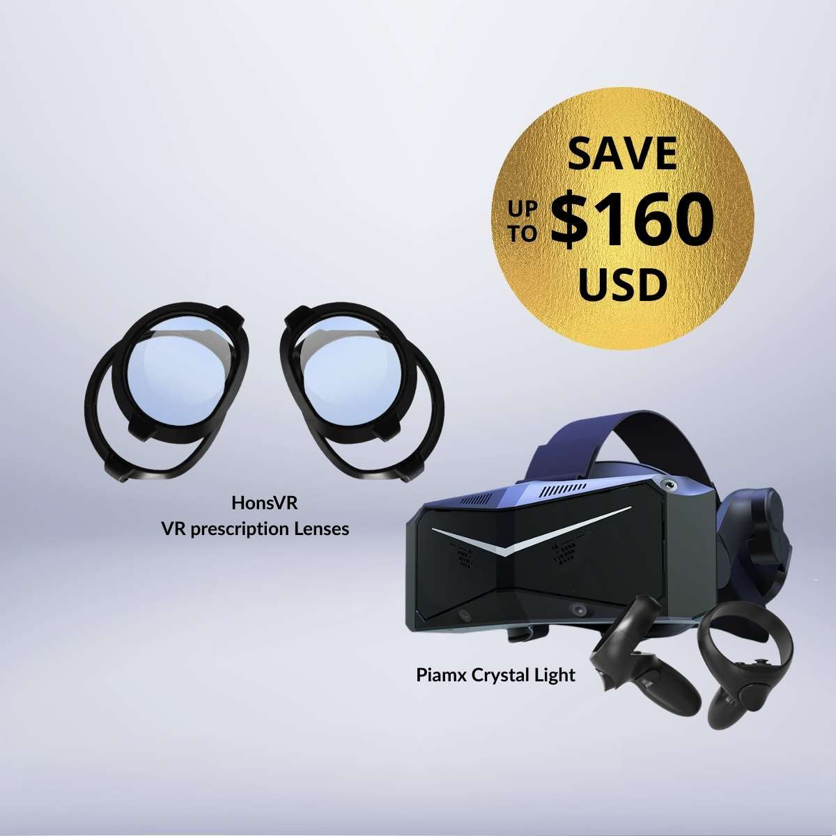 Pimax Crystal Light + Free HonsVR Prescription Lenses Bundle