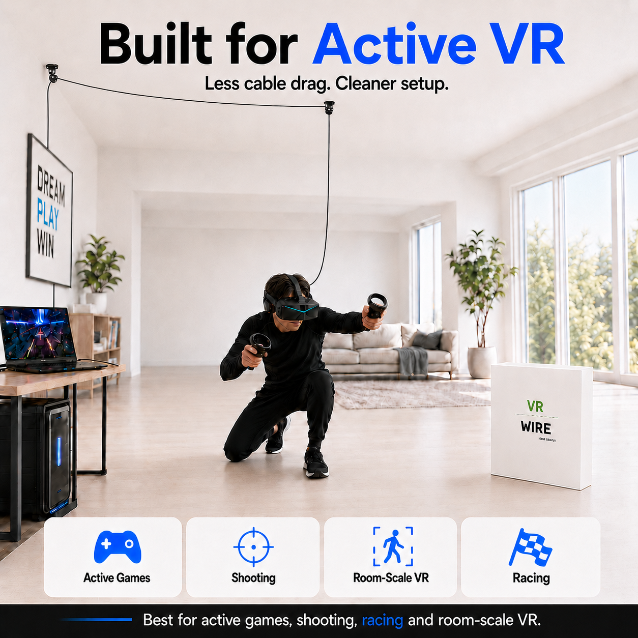 Pimax Crystal Light + Free VR Cable Management Bundle